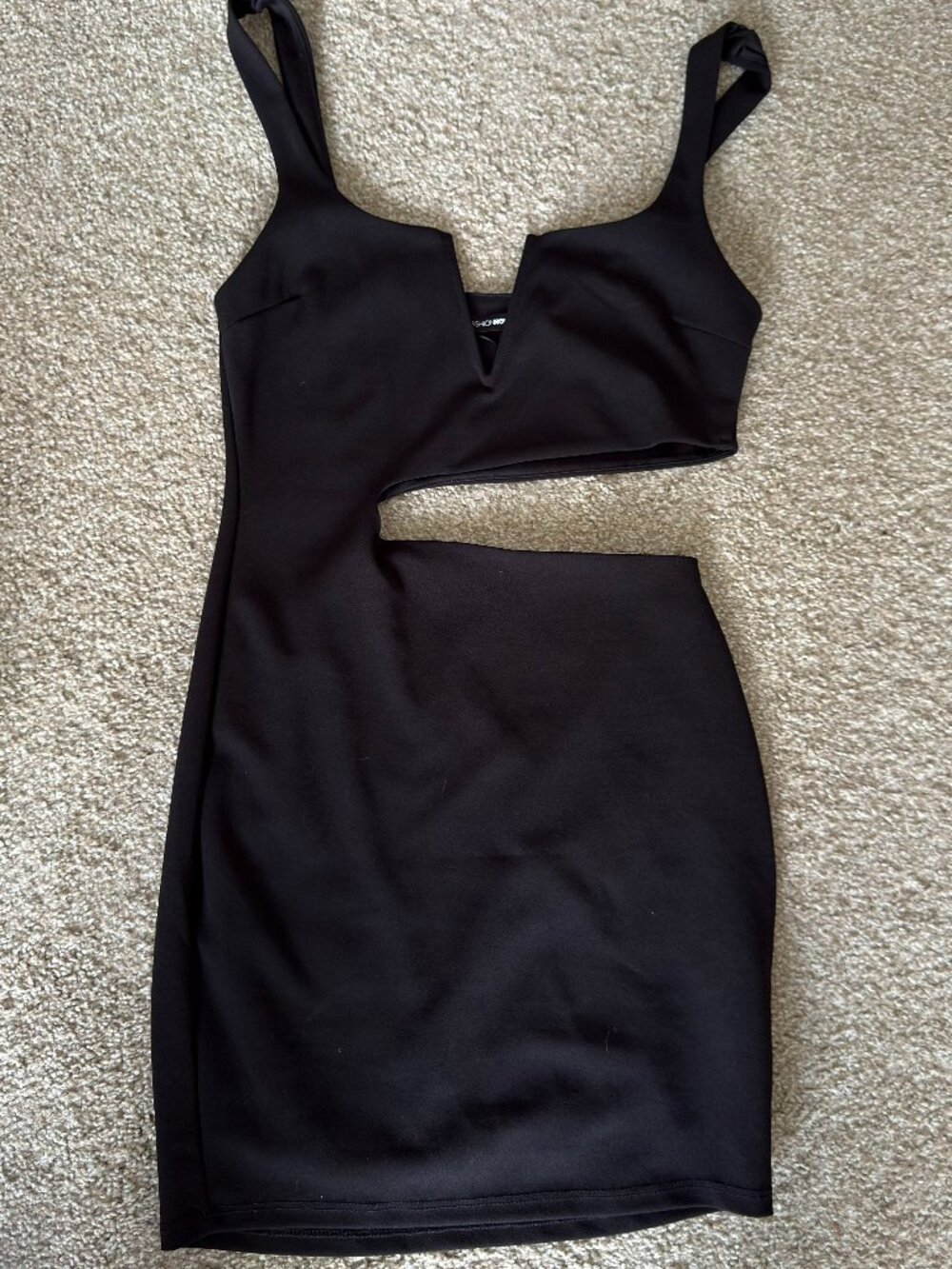Fashion Nova Cut Out Dress Black